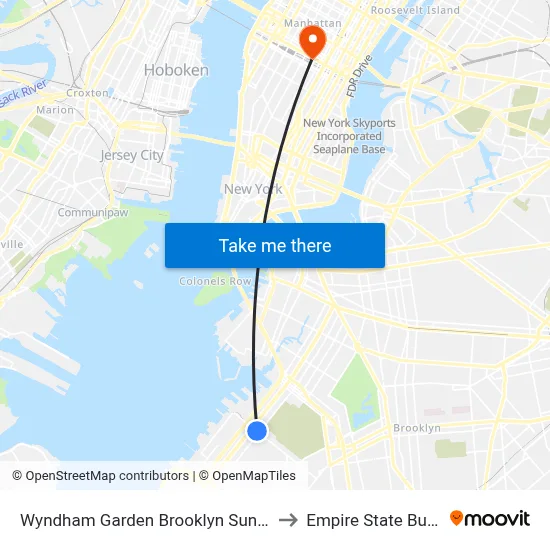 Wyndham Garden Brooklyn Sunset Park to Empire State Building map