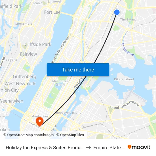 Holiday Inn Express & Suites Bronx - Zoo Area by Ihg to Empire State Building map