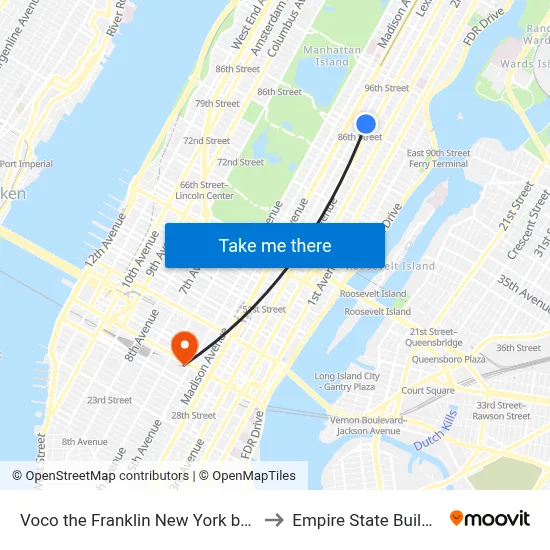Voco the Franklin New York by Ihg to Empire State Building map