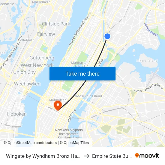 Wingate by Wyndham Bronx Haven Park to Empire State Building map