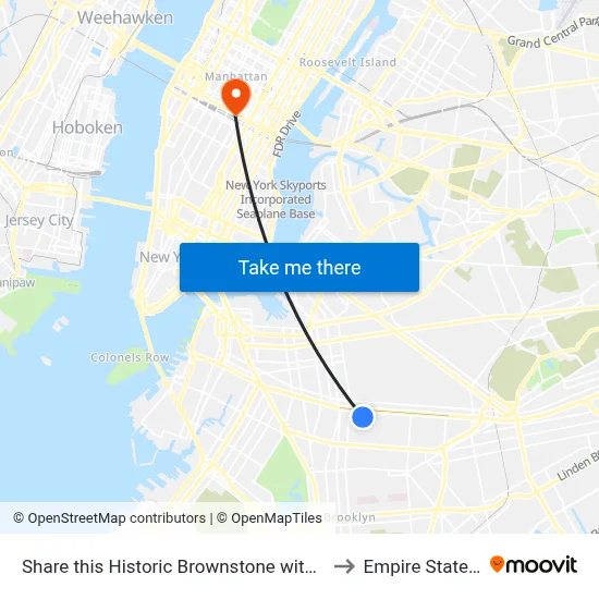 Share this Historic Brownstone with the Host!, Brooklyn to Empire State Building map