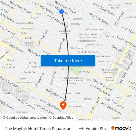 The Mayfair Hotel Times Square, an Ascend Collection, New York to Empire State Building map