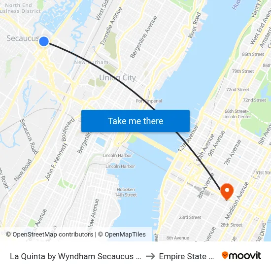 La Quinta by Wyndham Secaucus Meadowlands to Empire State Building map