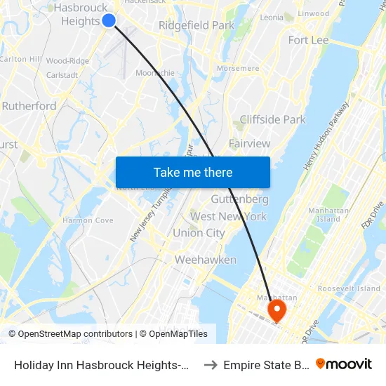 Holiday Inn Hasbrouck Heights-Meadowlands to Empire State Building map