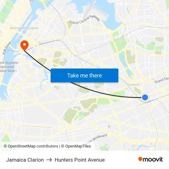 Jamaica Clarion, 138-05 Jamaica Ave to Hunters Point Avenue map