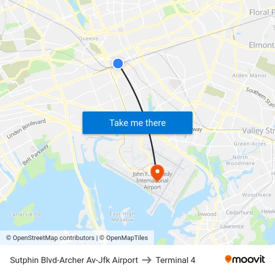 Sutphin Blvd-Archer Av-Jfk Airport to Terminal 4 map