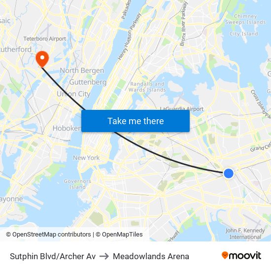 Sutphin Blvd/Archer Av to Meadowlands Arena map