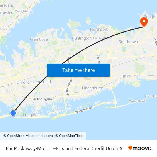 Far Rockaway-Mott Av to Island Federal Credit Union Arena map