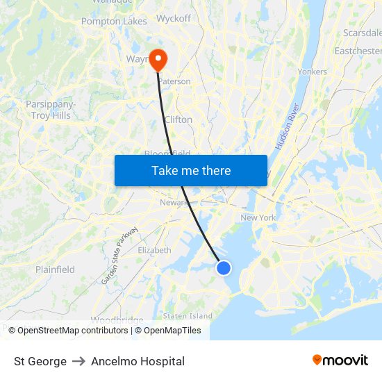 St George to Ancelmo Hospital map