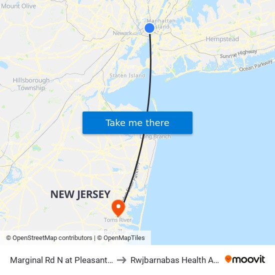 Marginal Rd N at Pleasant Ave to Rwjbarnabas Health Arena map