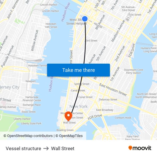 Vessel structure to Wall Street map