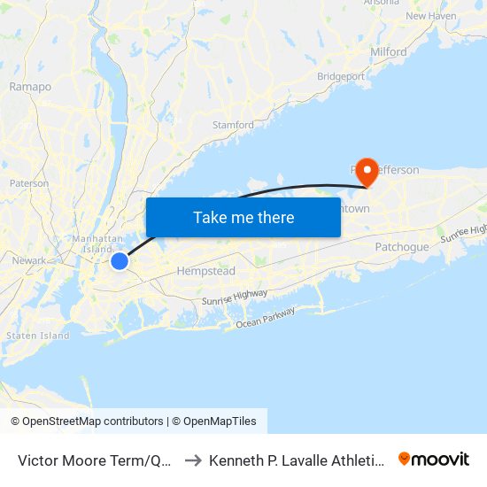 Victor Moore Term/Q49 Stand to Kenneth P. Lavalle Athletic Stadium map