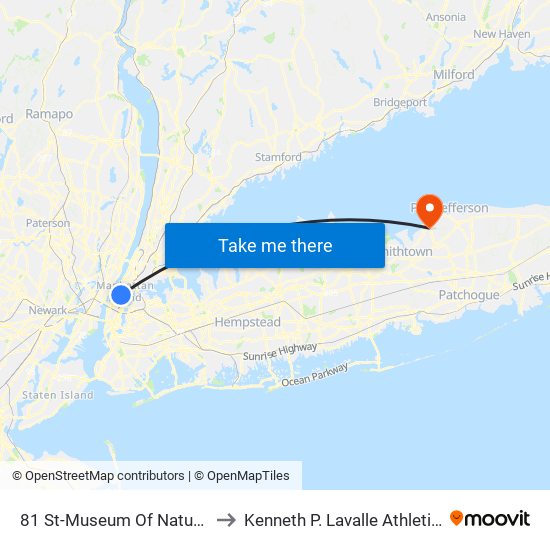 81 St-Museum Of Natural History to Kenneth P. Lavalle Athletic Stadium map