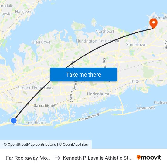 Far Rockaway-Mott Av to Kenneth P. Lavalle Athletic Stadium map