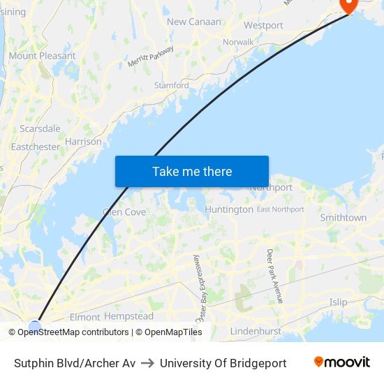 Sutphin Blvd/Archer Av to University Of Bridgeport map