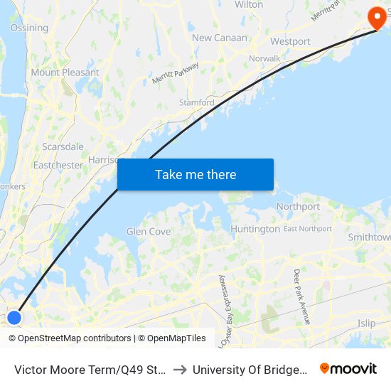 Victor Moore Term/Q49 Stand to University Of Bridgeport map