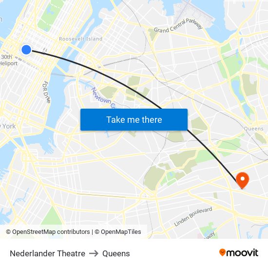 Nederlander Theatre to Queens map