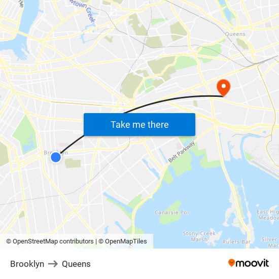 Brooklyn to Queens map