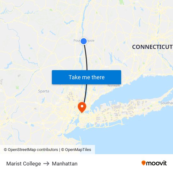 Marist College to Manhattan map