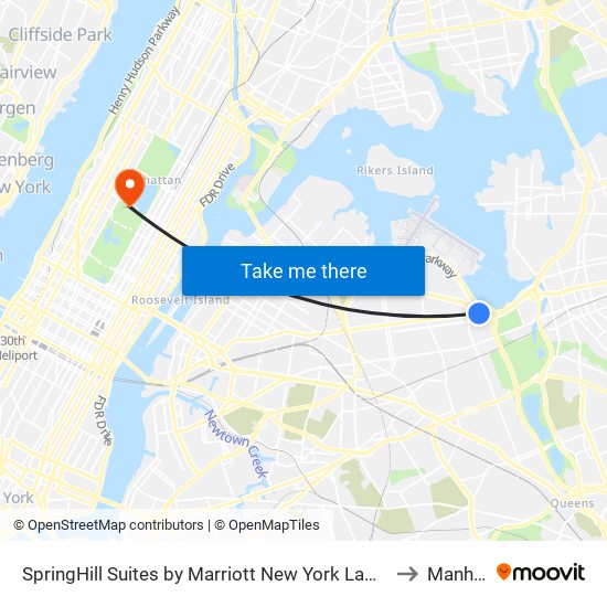 SpringHill Suites by Marriott New York LaGuardia Airport Queens to Manhattan map