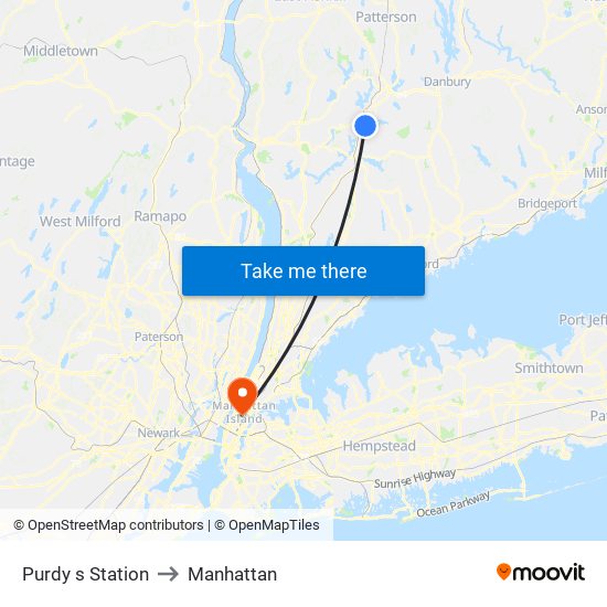 Purdy s Station to Manhattan map