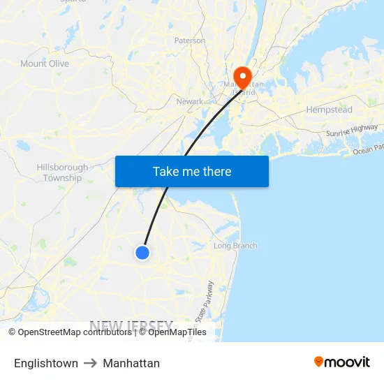 Englishtown to Manhattan map
