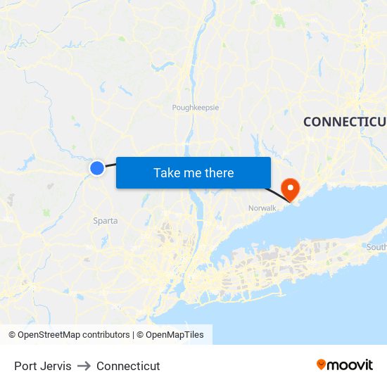 Port Jervis to Connecticut with public transportation