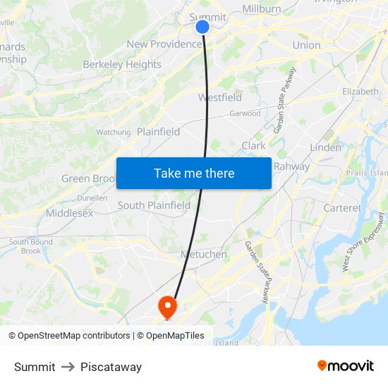 Summit to Piscataway map