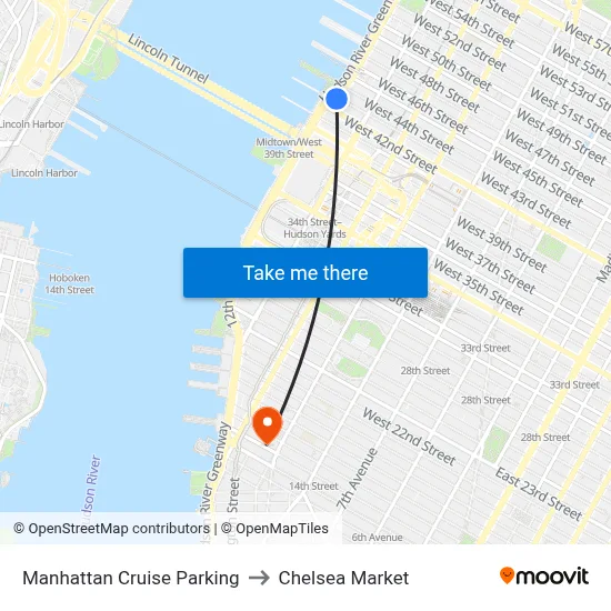 Manhattan Cruise Parking to Chelsea Market map