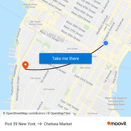 Pod 39 New York to Chelsea Market map