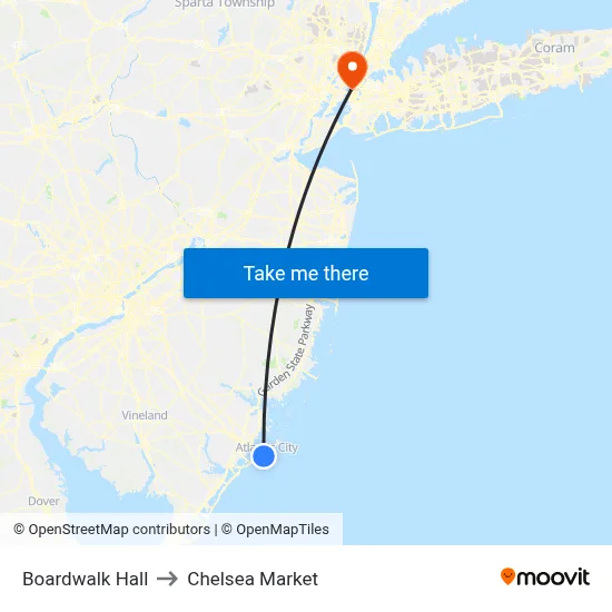 Boardwalk Hall to Chelsea Market map