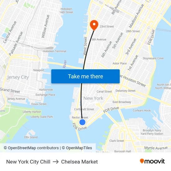 New York City Chill to Chelsea Market map