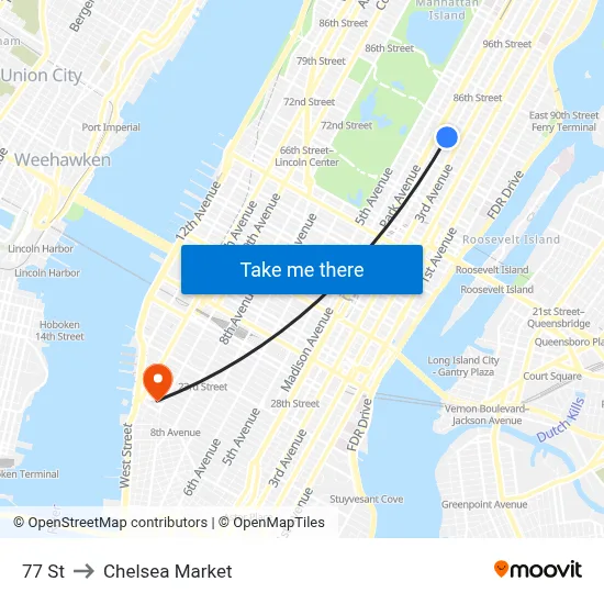 77 St to Chelsea Market map