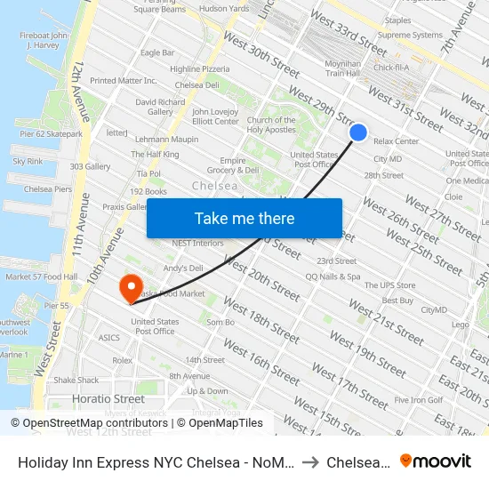 Holiday Inn Express NYC Chelsea - NoMad Area by IHG, New York to Chelsea Market map