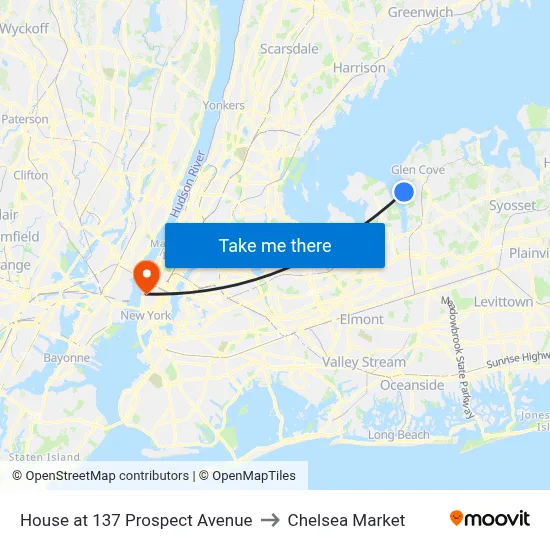 House at 137 Prospect Avenue to Chelsea Market map