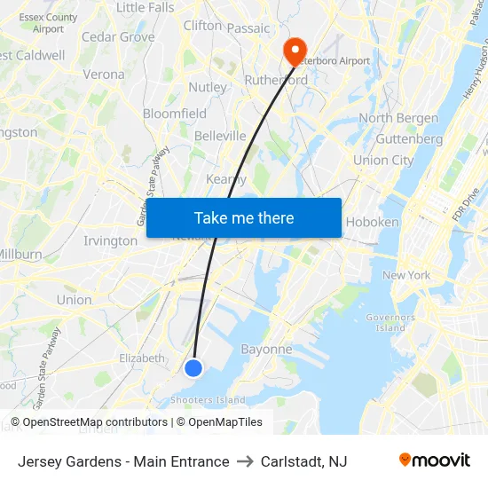 Jersey Gardens - Main Entrance to Carlstadt, NJ map