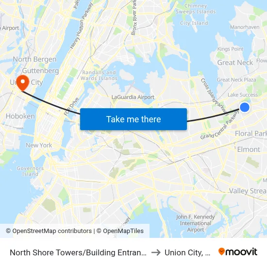 North Shore Towers/Building Entrance to Union City, NJ map