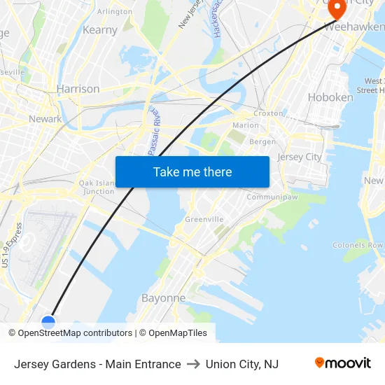 Jersey Gardens - Main Entrance to Union City, NJ map