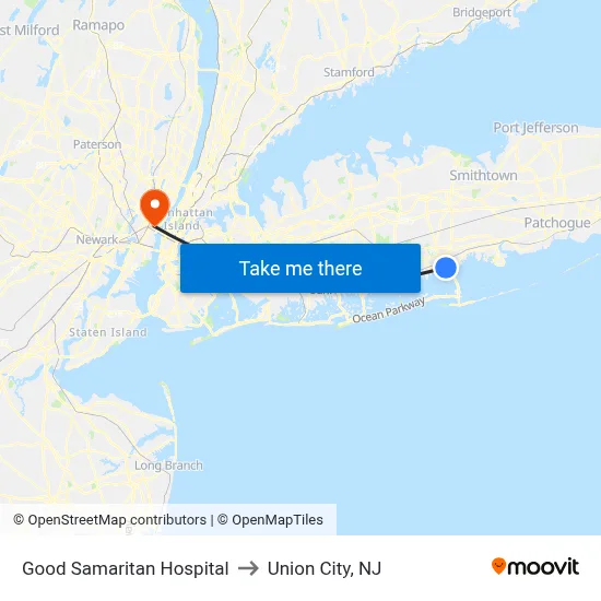 Good Samaritan Hospital to Union City, NJ map