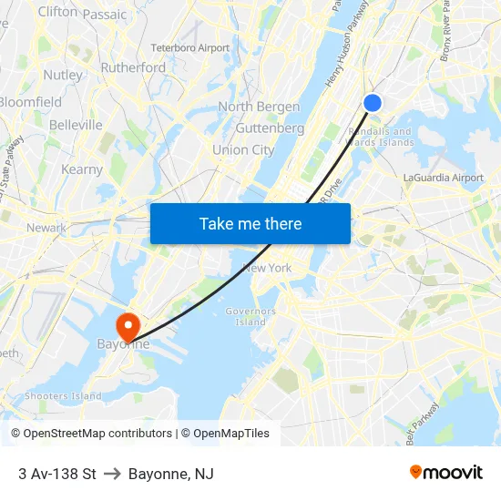 3 Av-138 St to Bayonne, NJ map