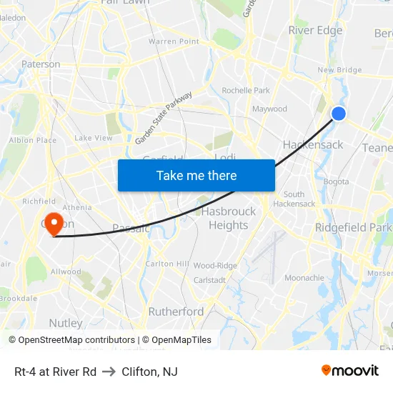 Rt-4 at River Rd to Clifton, NJ map