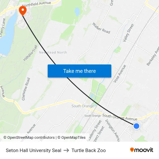 Seton Hall University Seal to Turtle Back Zoo map