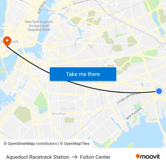 Aqueduct Racetrack Station to Fulton Center map