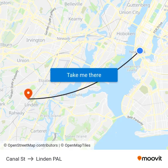 Canal St to Linden PAL map