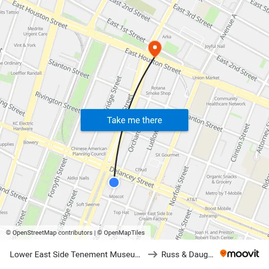 Lower East Side Tenement Museum Offices to Russ & Daughters map