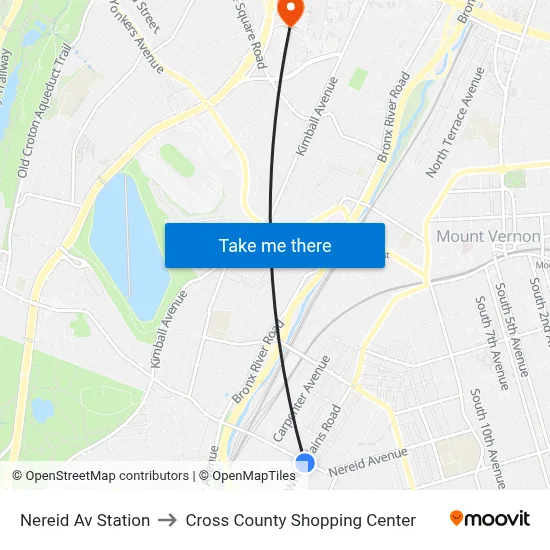 Nereid Av Station to Cross County Shopping Center map