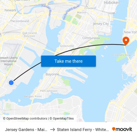 Jersey Gardens - Main Entrance to Staten Island Ferry - Whitehall Terminal map