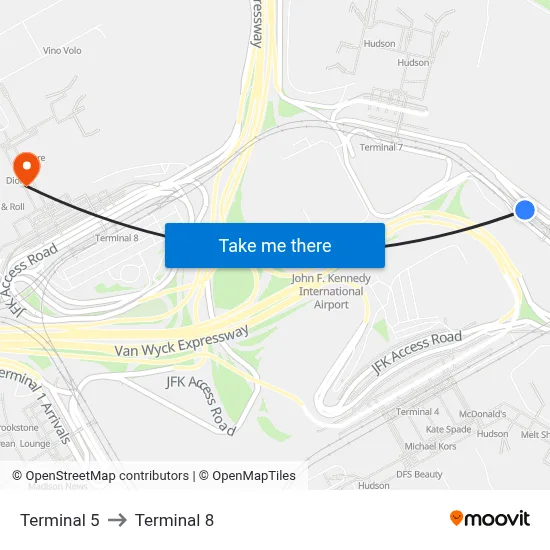 Terminal 5 to Terminal 8 map