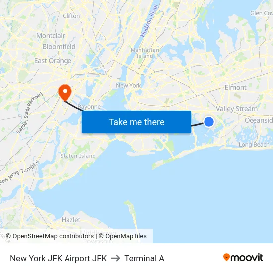 New York JFK Airport JFK to Terminal A map
