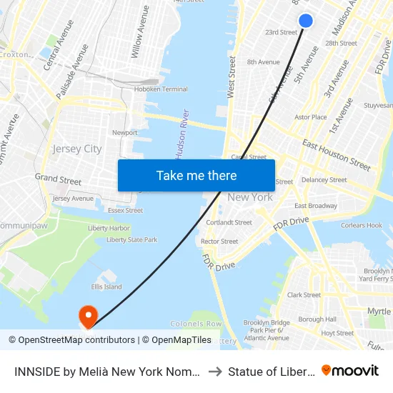 INNSIDE by Melià New York Nomad to Statue of Liberty map